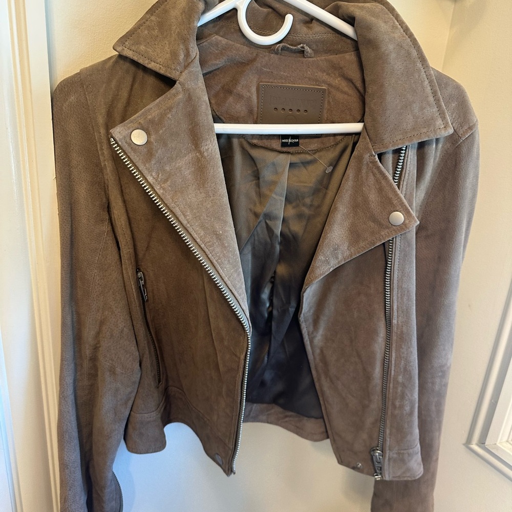 Blank NYC Suede Jacket in Taupe/Tan